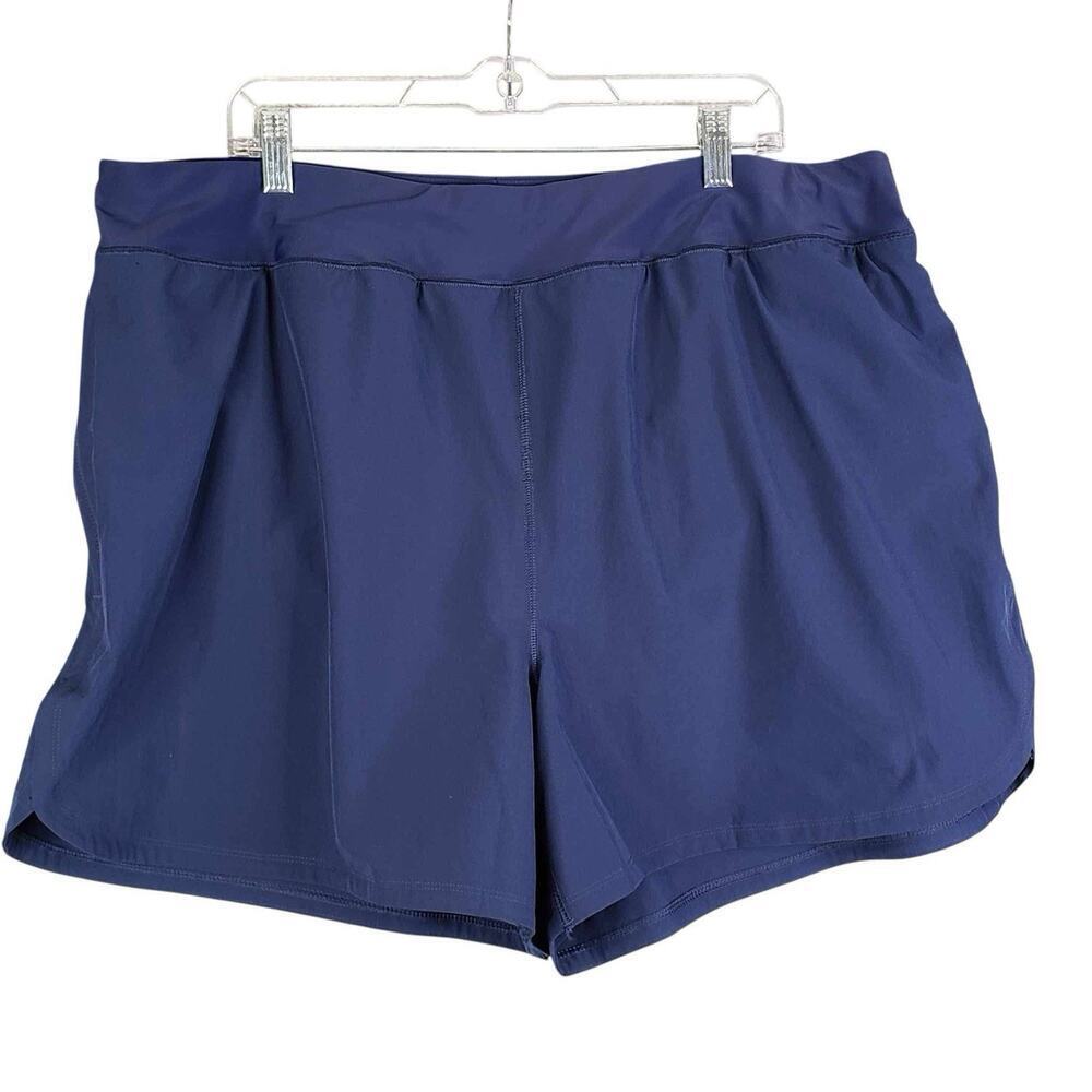 Lands End Swim Shorts Women's Plus Size 2X Navy Blue Lined Pull On UPF 50 New - Picture 3 of 9
